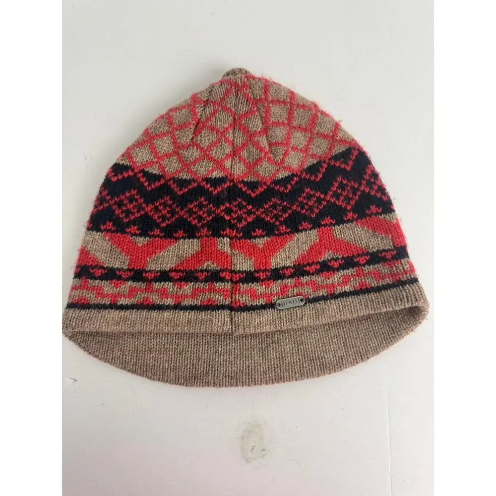 Pistil Mariko Winter Hat Fair Isle Tan Orange Wool Blend OS